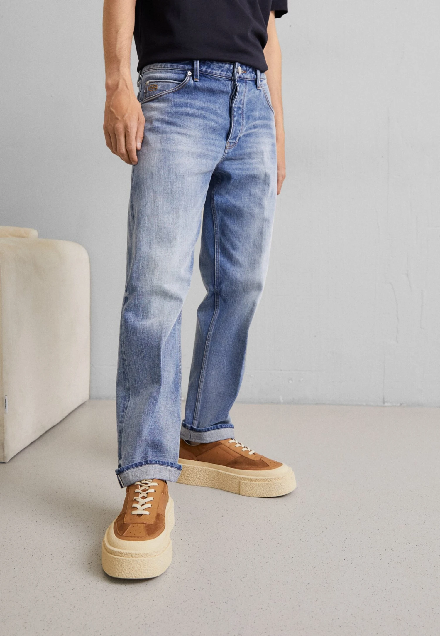 Emporio Armani Pockets Pant - Straight Leg Jeans - Denim Blu 1 Emporio Armani Pockets Pant - Straight Leg Jeans - Denim Blu