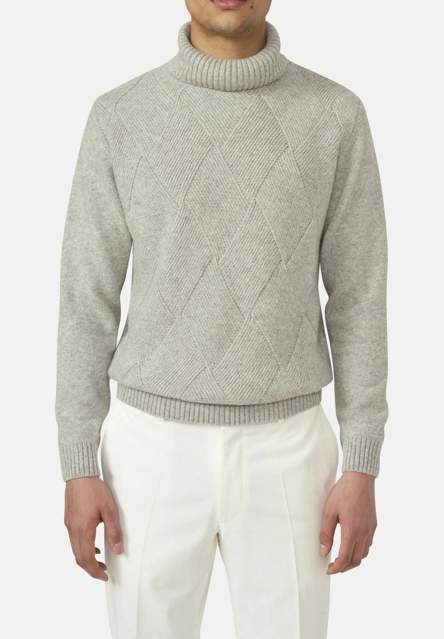 Oscar Jacobson Lyle Rollneck - Trui - Ash Grey 1 Oscar Jacobson Lyle Rollneck - Trui - Ash Grey