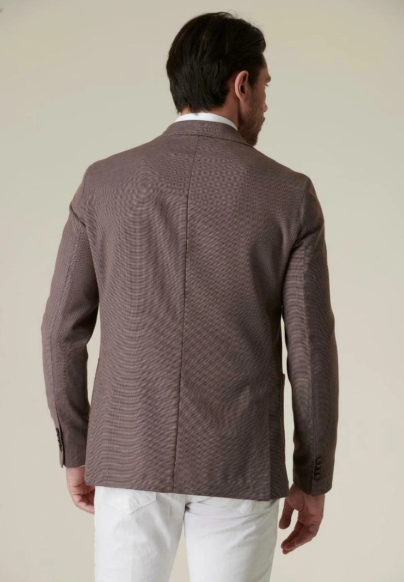 Unlined Jacket Stretch Wool Slim - Blazer - Brown 2 Unlined Jacket Stretch Wool Slim - Blazer - Brown - Afbeelding 2