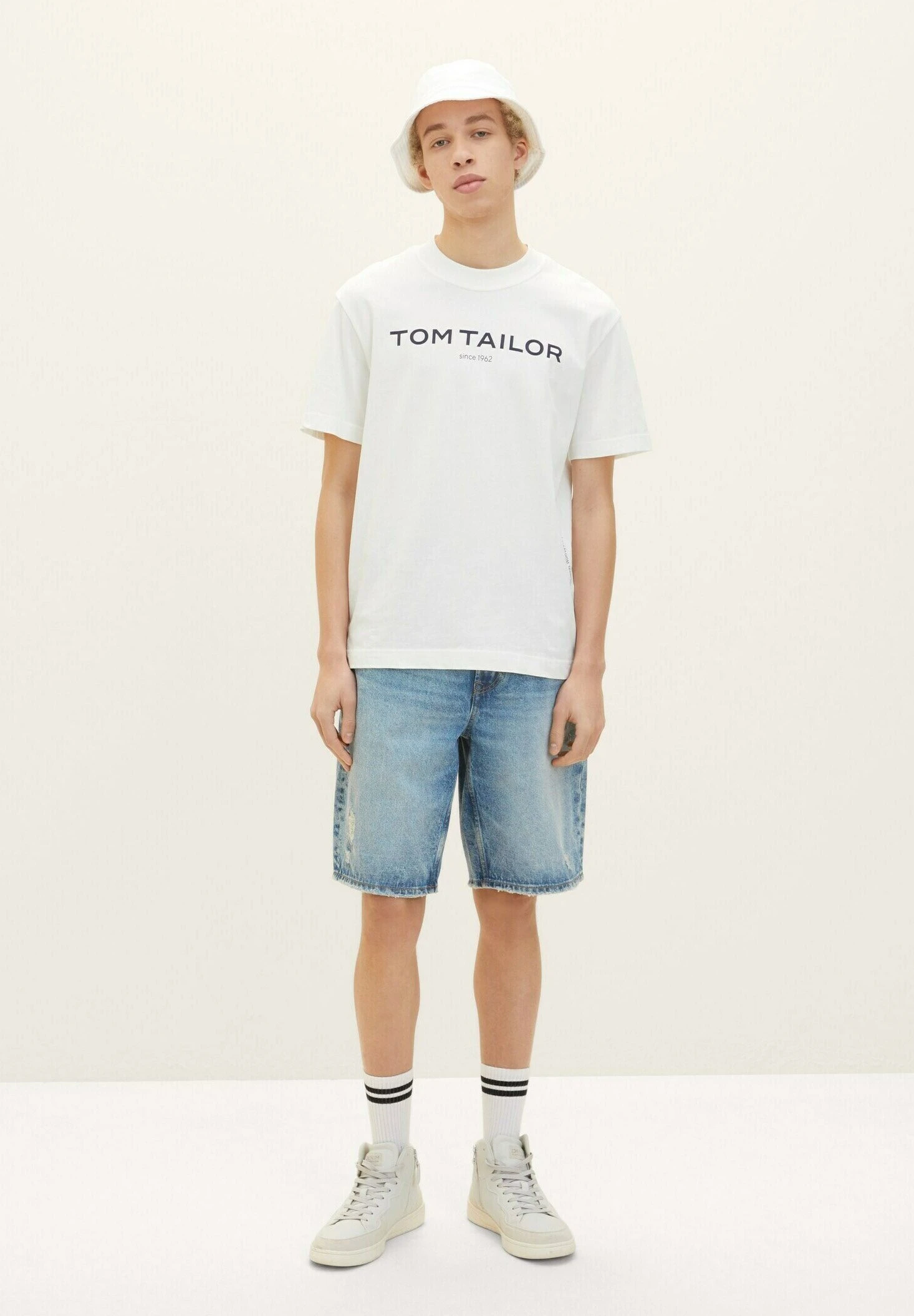 TOM TAILOR Denim Jeansshort - Destroyed Light Stone Blue Den 1 TOM TAILOR Denim Jeansshort - Destroyed Light Stone Blue Den