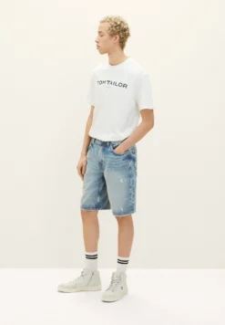 TOM TAILOR Denim Jeansshort - Destroyed Light Stone Blue Den 18 TOM TAILOR Denim Jeansshort - Destroyed Light Stone Blue Den -Selected Homme Shop 1e1b51ab1455409cacedb0431304da92