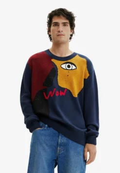 Desigual Fine Knit Eye - Trui - Blue