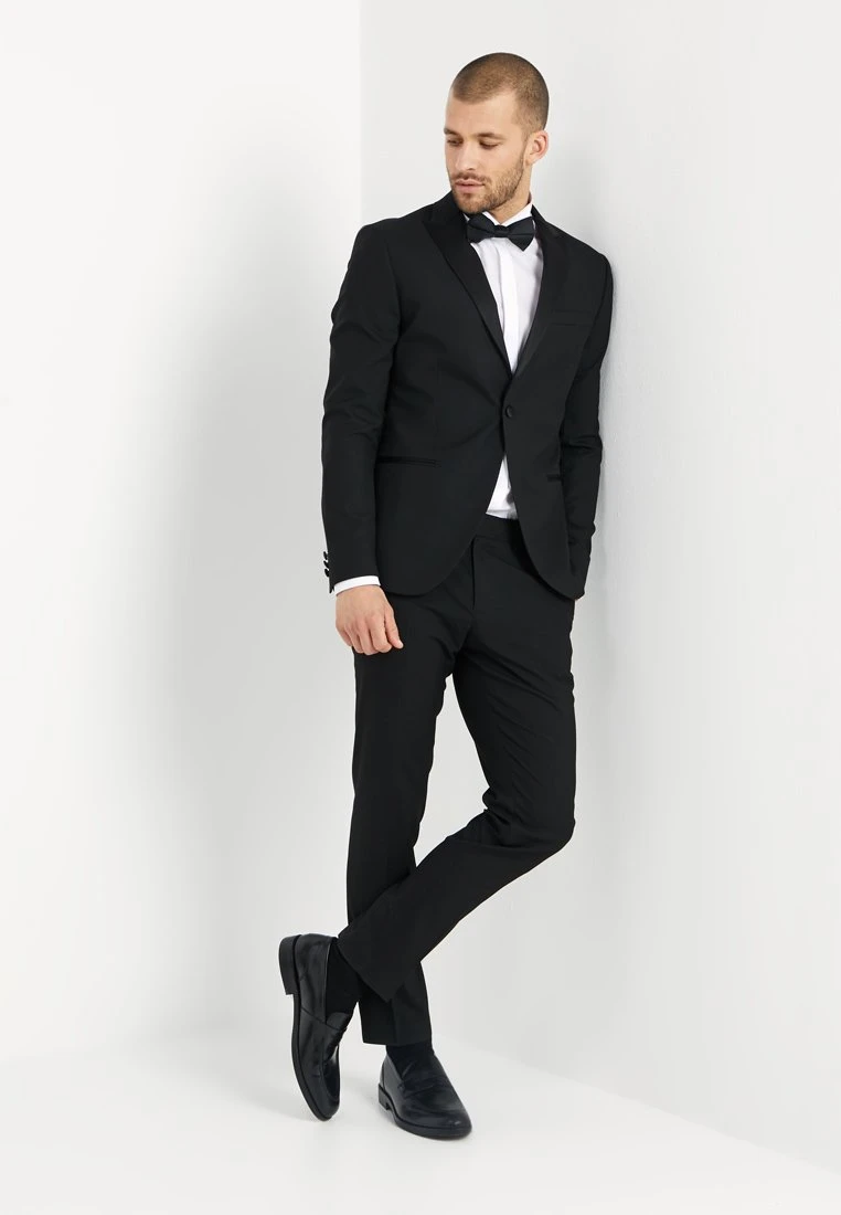 Basic Plain Black Tux Suit Slim Fit - Kostuum - Black 2 Basic Plain Black Tux Suit Slim Fit - Kostuum - Black - Afbeelding 2