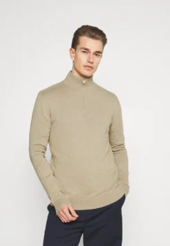Selected Homme Slhberg Half Zip B Noos - Trui - Kelp Melange