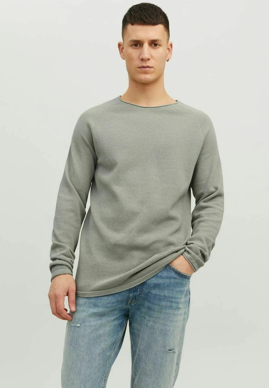 Jack & Jones JjehillCrew Neck Noos - Trui - Wrought Iron 1 Jack & Jones JjehillCrew Neck Noos - Trui - Wrought Iron