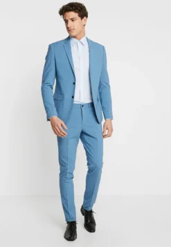 Lindbergh Plain Mens Suit - Kostuum - Sky Blue