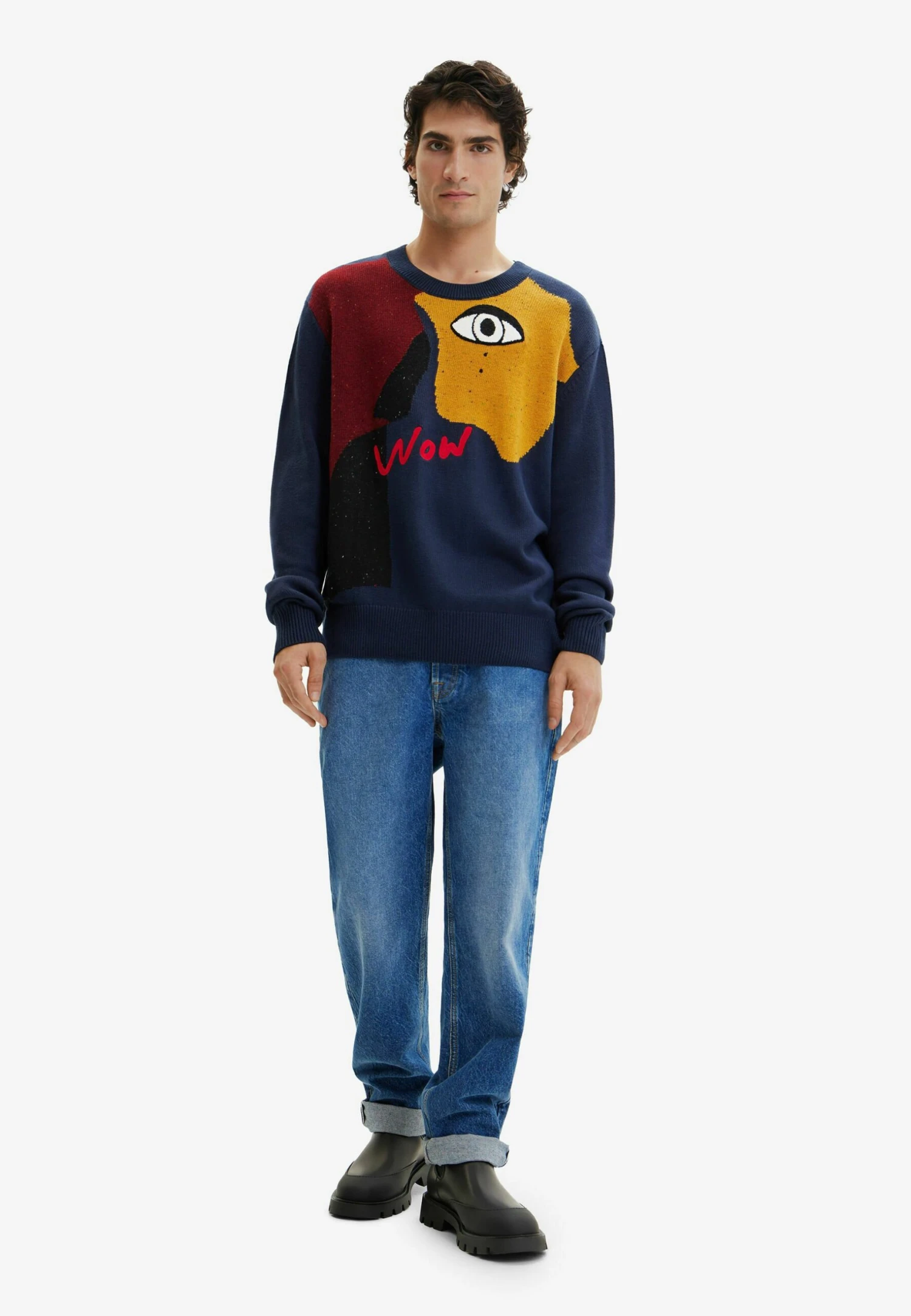 Desigual Fine Knit Eye - Trui - Blue 2 Desigual Fine Knit Eye - Trui - Blue - Afbeelding 2