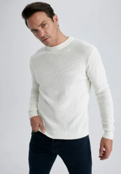 DeFacto Standard Fit - Trui - Ecru