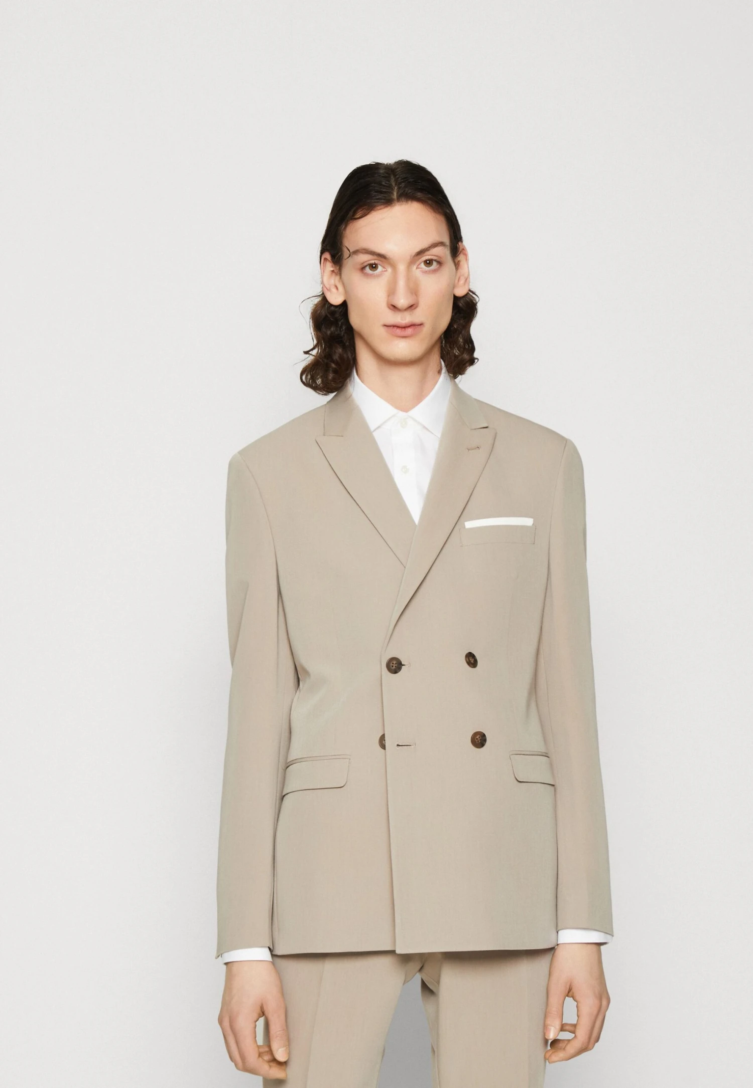 The Fashion Suit Peak Pocket Square - Kostuum - Taupe 1 The Fashion Suit Peak Pocket Square - Kostuum - Taupe