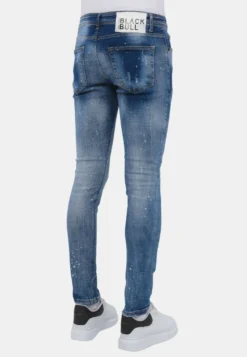 Paint Splatter Stoashed- Slim Fit Jeans - Blauw -Selected Homme Shop 503ef556be034ba5bb7d3d5c2819a564