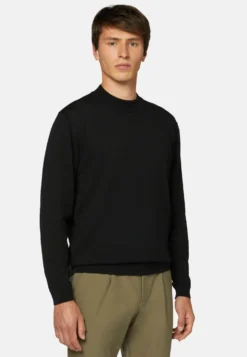Mock Polo Neck- Trui - Black