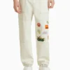 BERSHKA Carpenter Patches- Relaxed Fit Jeans - Beige