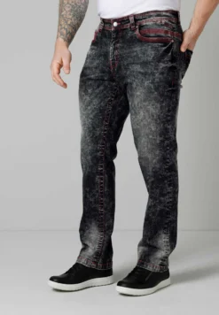 Straight Leg Jeans - Black Stone