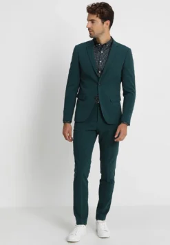 Nieuwe uitgaven 23 Lindbergh Plain Mens Suit - Kostuum - Dark Green