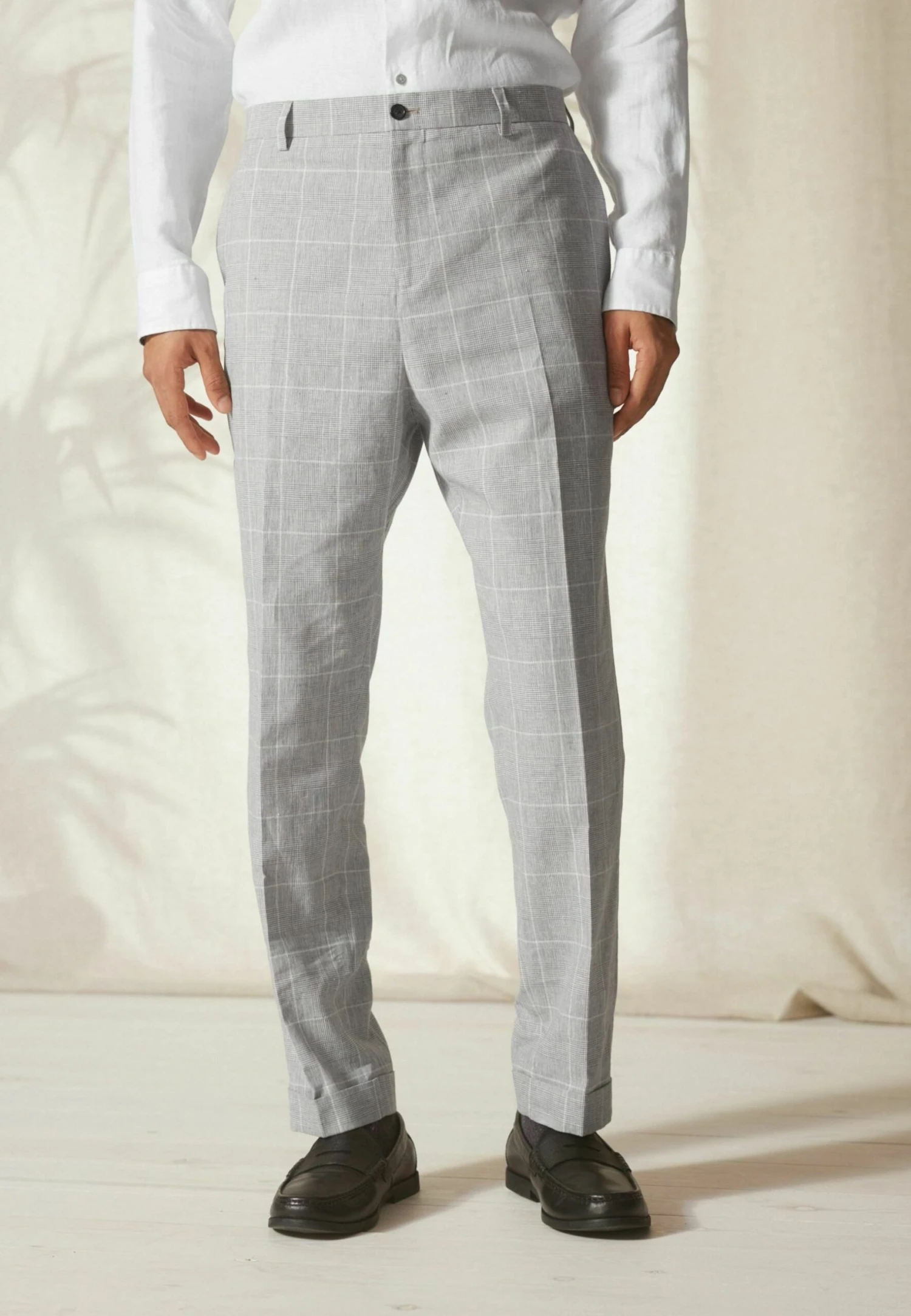 Next Slim Fit Blend Check - Pantalon - Light Grey 1 Next Slim Fit Blend Check - Pantalon - Light Grey