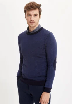 DeFacto Slim Fit - Trui - Navy