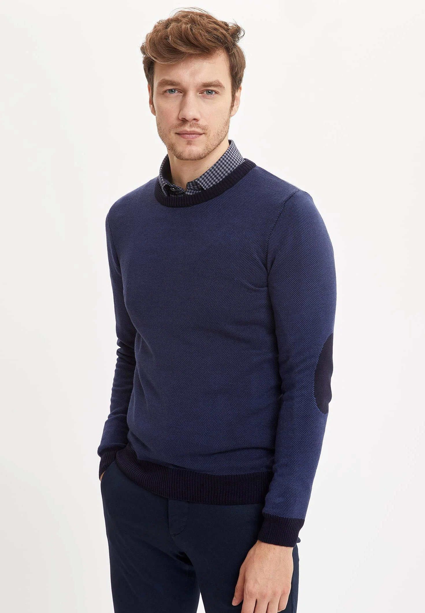 DeFacto Slim Fit - Trui - Navy 1 DeFacto Slim Fit - Trui - Navy