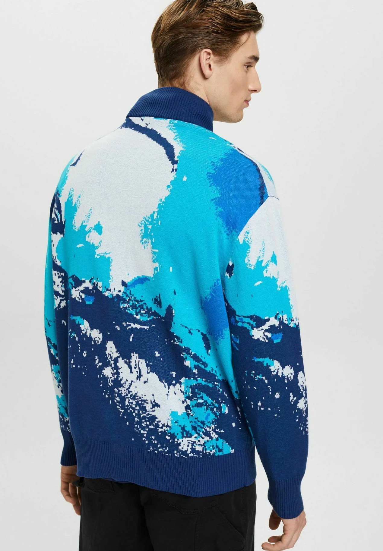 ESPRIT Mit Wellenmuster - Trui - Blue 3 ESPRIT Mit Wellenmuster - Trui - Blue - Afbeelding 3