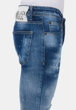 Paint Splatter Stoashed- Slim Fit Jeans - Blauw -Selected Homme Shop 8e3c959645da4d1aaa4aeeecde9e1b7c