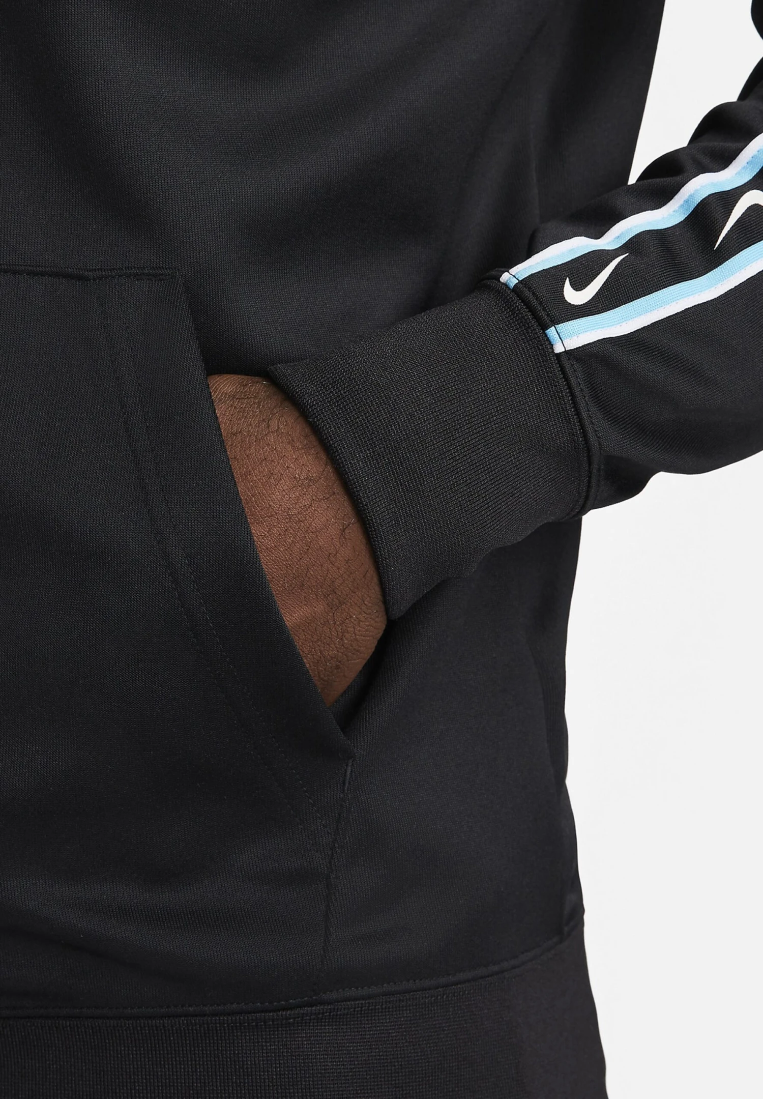 Nike Sportswear M Nsw Repeat Sw Pk Fz- Trainingsvest - Black Black Baltic Blue 6 Nike Sportswear M Nsw Repeat Sw Pk Fz- Trainingsvest - Black Black Baltic Blue - Afbeelding 6