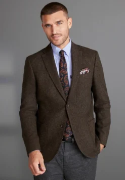 Next Signature Moons British Textured With Elbow Patches- Blazer - Brown