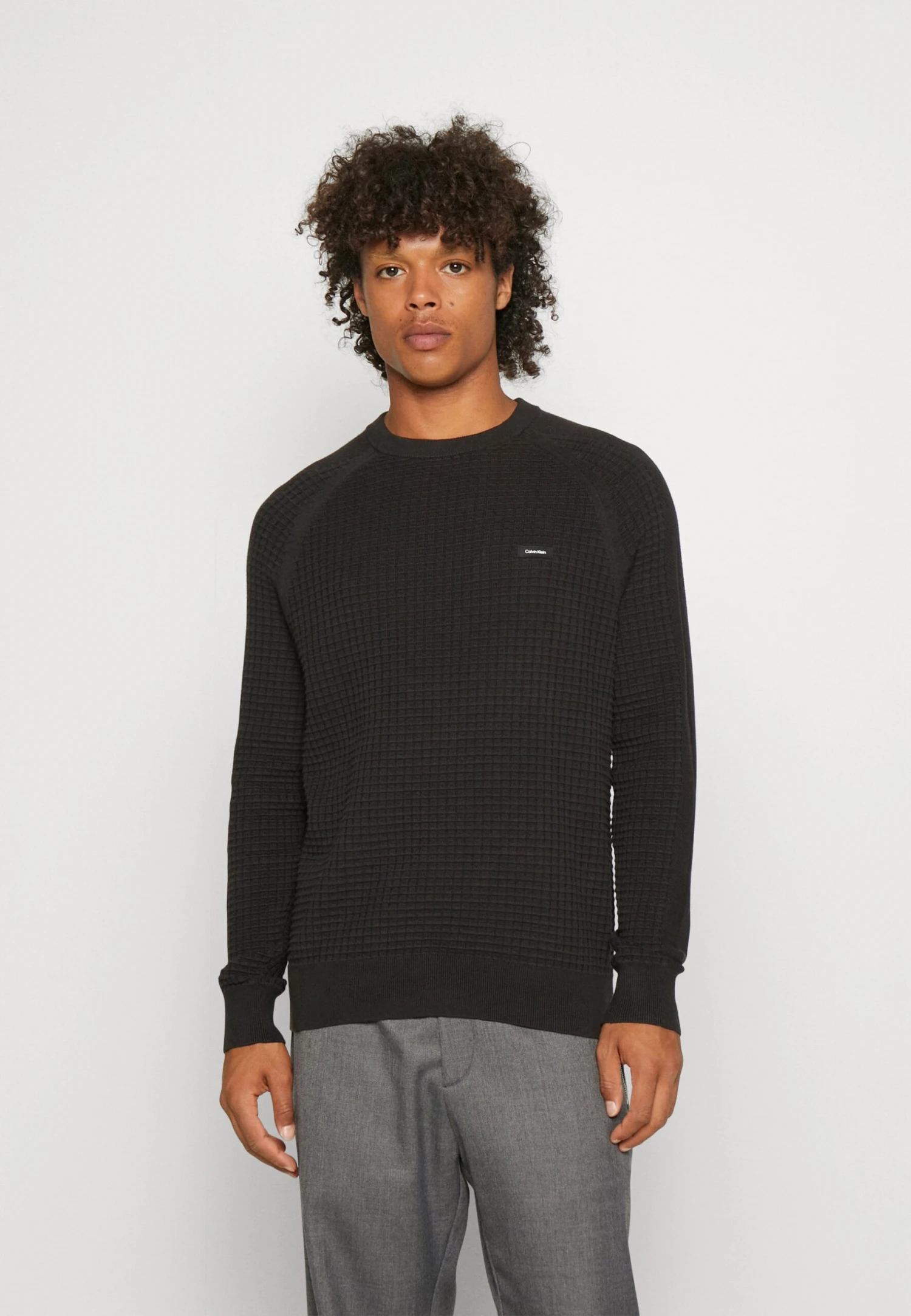 Calvin Klein Texture Mix- Trui -Black 1 Calvin Klein Texture Mix- Trui -Black