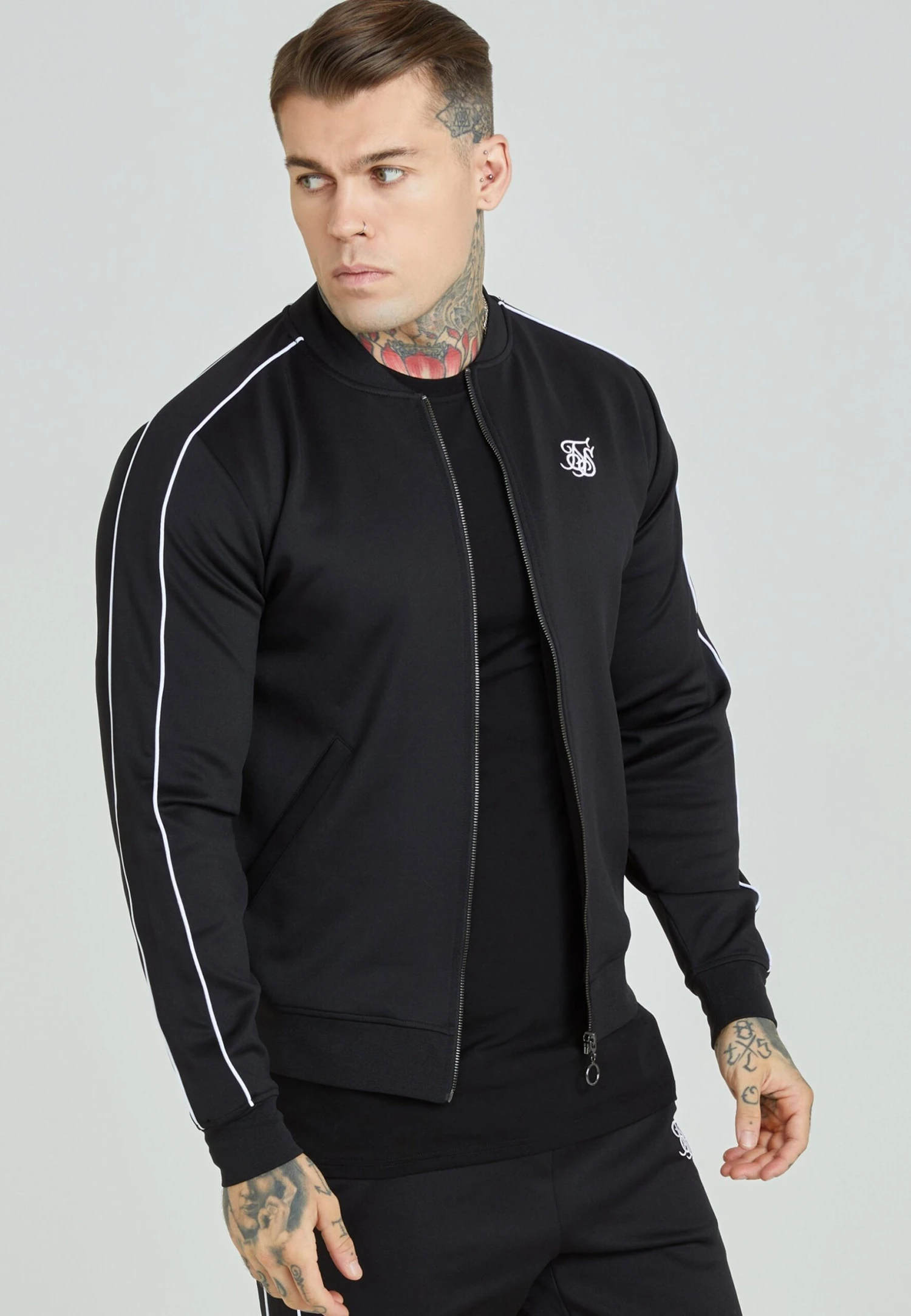SikSilk Muscle Fit Panelled - Trainingspak - Black 2 SikSilk Muscle Fit Panelled - Trainingspak - Black - Afbeelding 2
