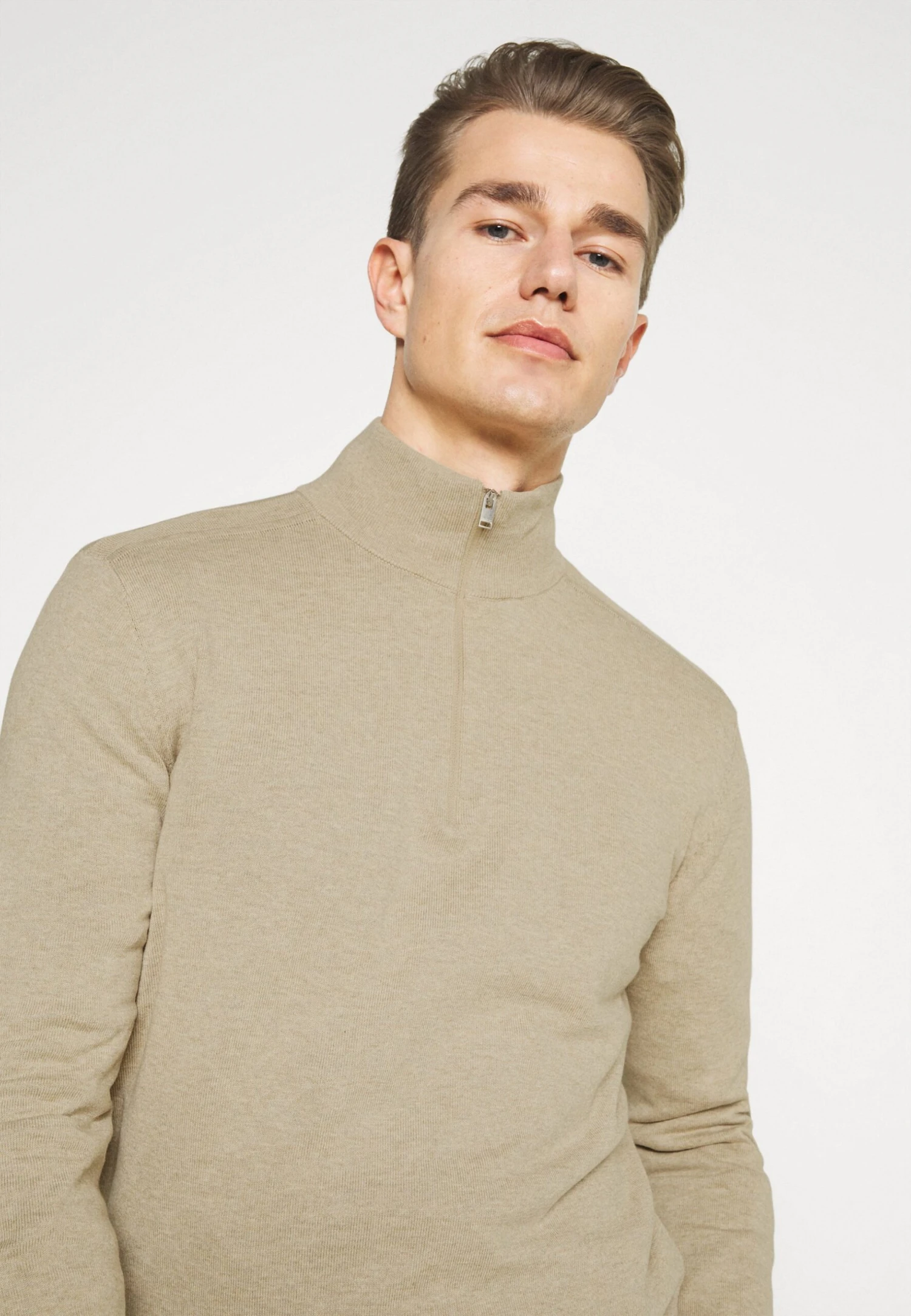 Selected Homme Slhberg Half Zip B Noos - Trui - Kelp Melange 4 Selected Homme Slhberg Half Zip B Noos - Trui - Kelp Melange - Afbeelding 4