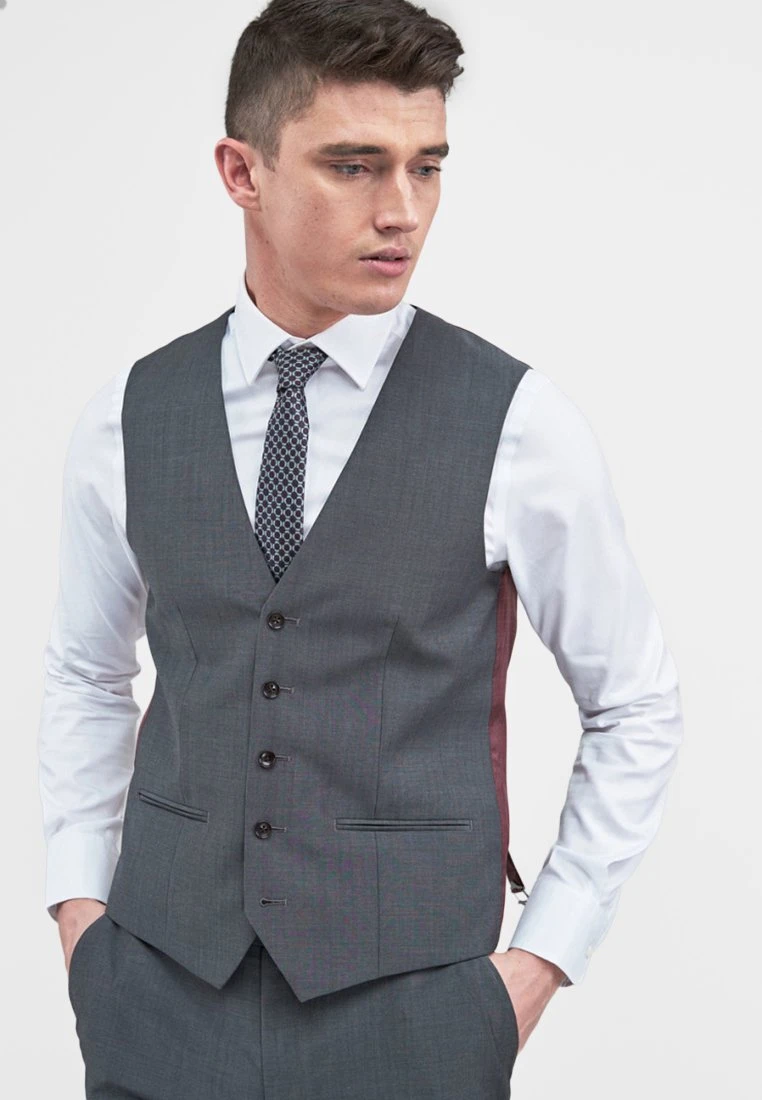 Next Signature Plain Suit: Waistcoat - Gilet - Light Grey 1 Next Signature Plain Suit: Waistcoat - Gilet - Light Grey