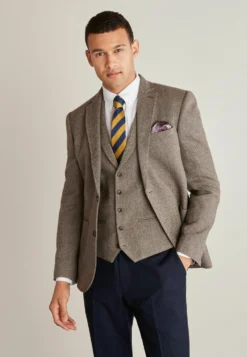 Next Nova Fides Herringbone - Gilet - Taupe Brown