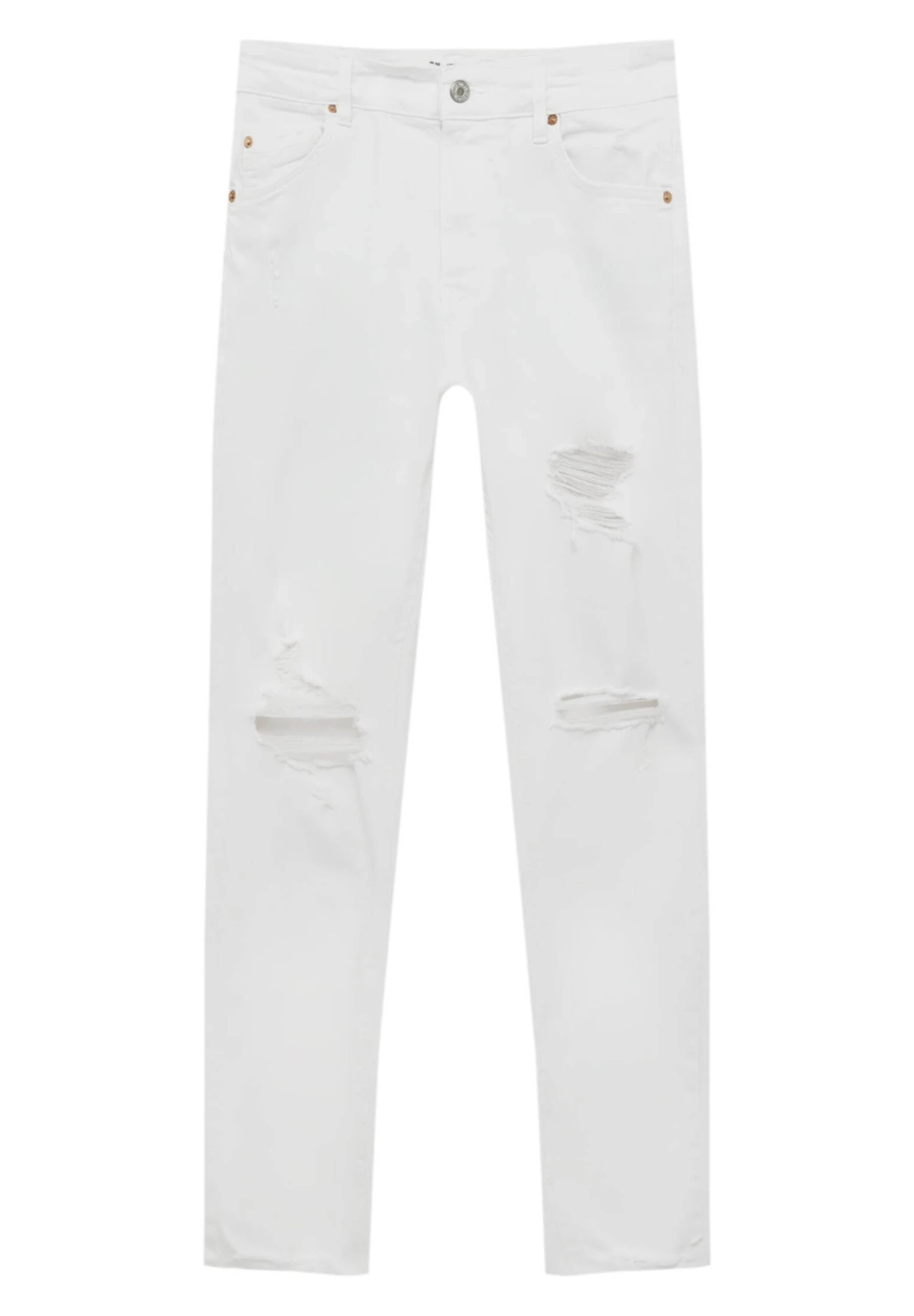 PULL & BEAR Ripped Carrot- Jeans Tapered Fit - White 8 PULL & BEAR Ripped Carrot- Jeans Tapered Fit - White - Afbeelding 8