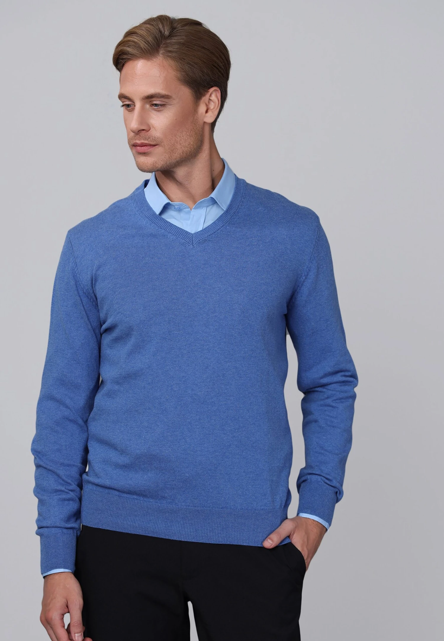 Trui - Blue Melange 3 Trui - Blue Melange - Afbeelding 3