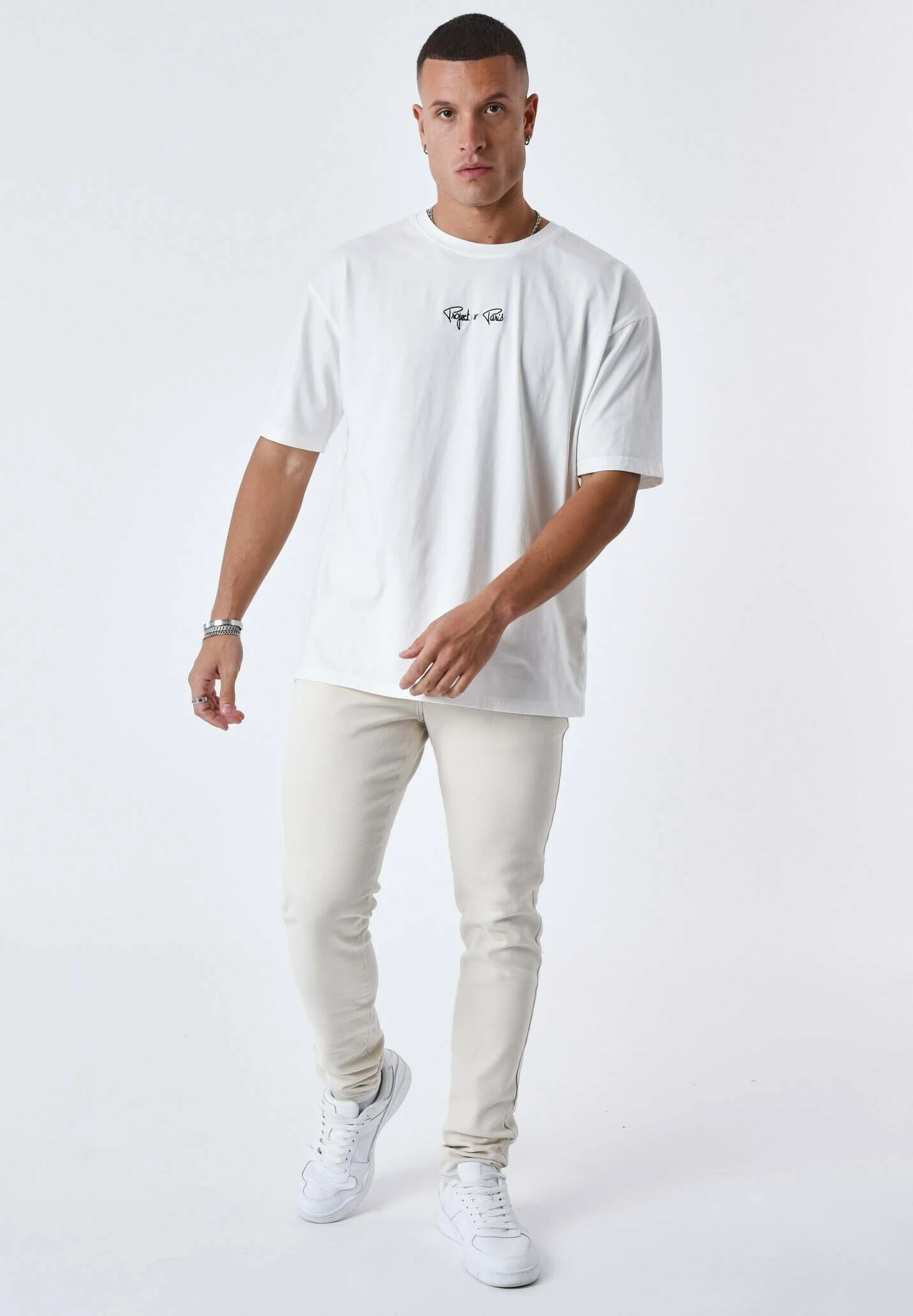 Surpiqûre Contrastée - Slim Fit Jeans - Ivoire 2 Surpiqûre Contrastée - Slim Fit Jeans - Ivoire - Afbeelding 2