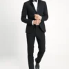 Basic Plain Black Tux Suit Slim Fit - Kostuum - Black