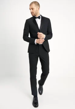 Basic Plain Black Tux Suit Slim Fit - Kostuum - Black