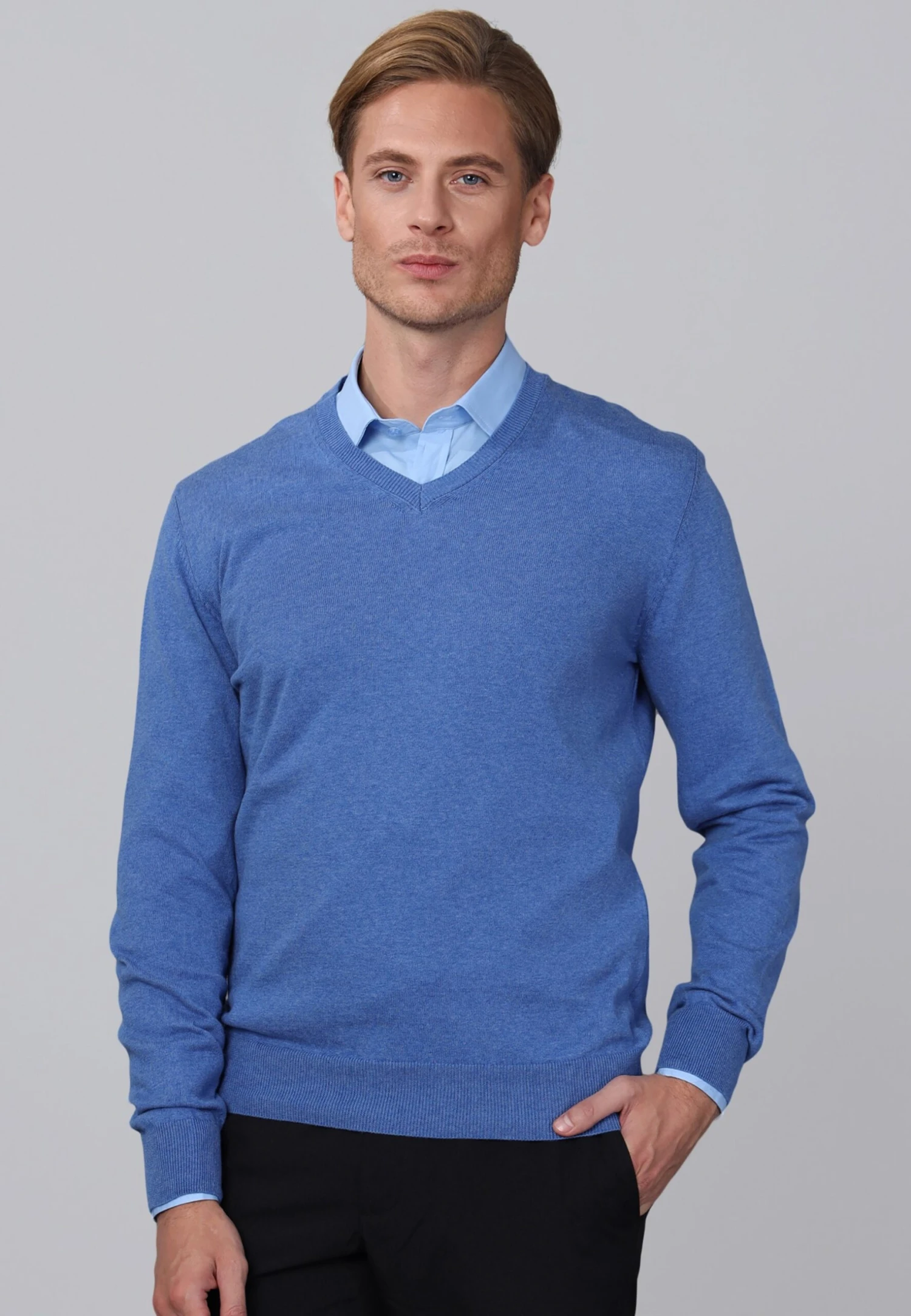 Trui - Blue Melange 1 Trui - Blue Melange