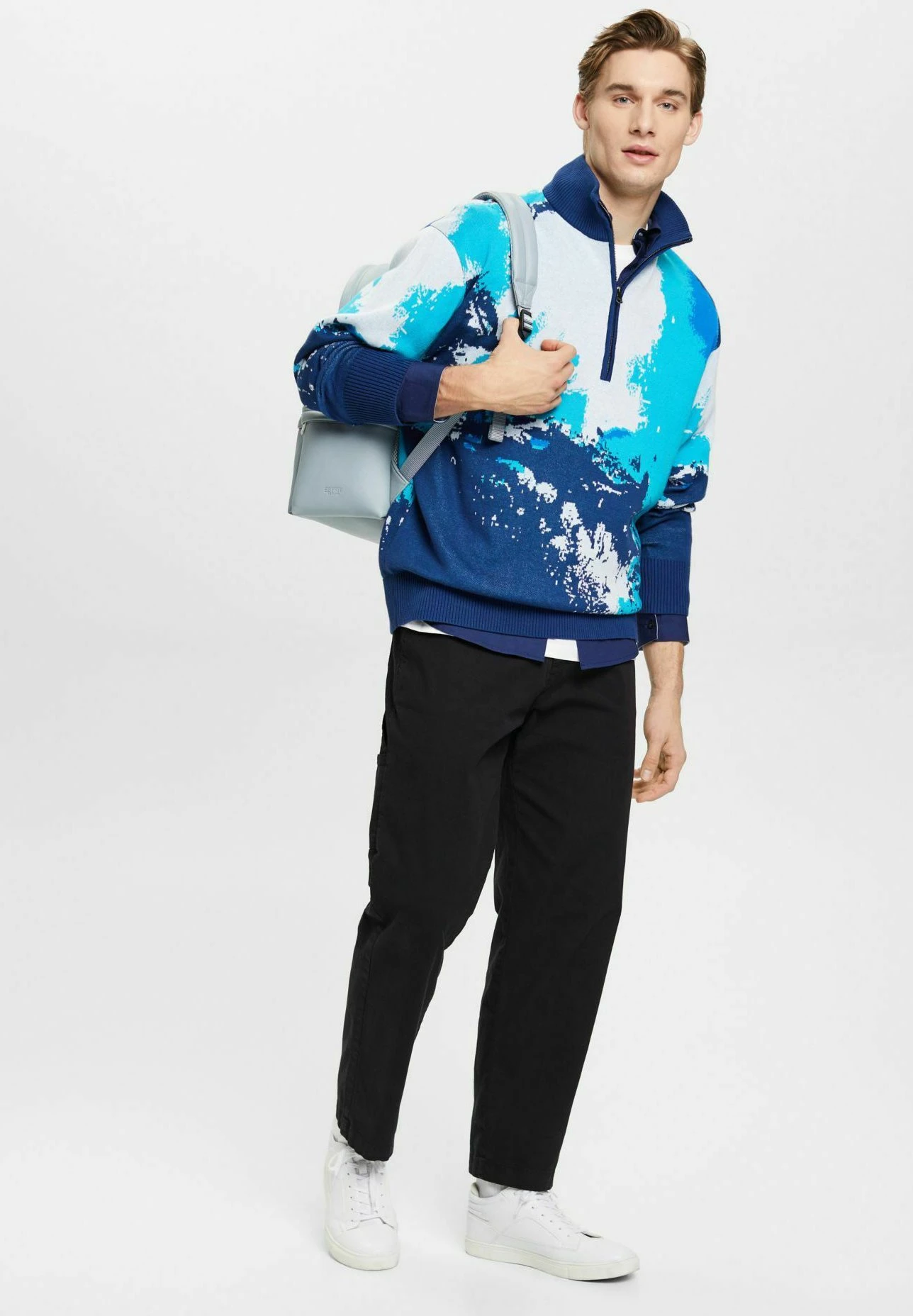 ESPRIT Mit Wellenmuster - Trui - Blue 5 ESPRIT Mit Wellenmuster - Trui - Blue - Afbeelding 5