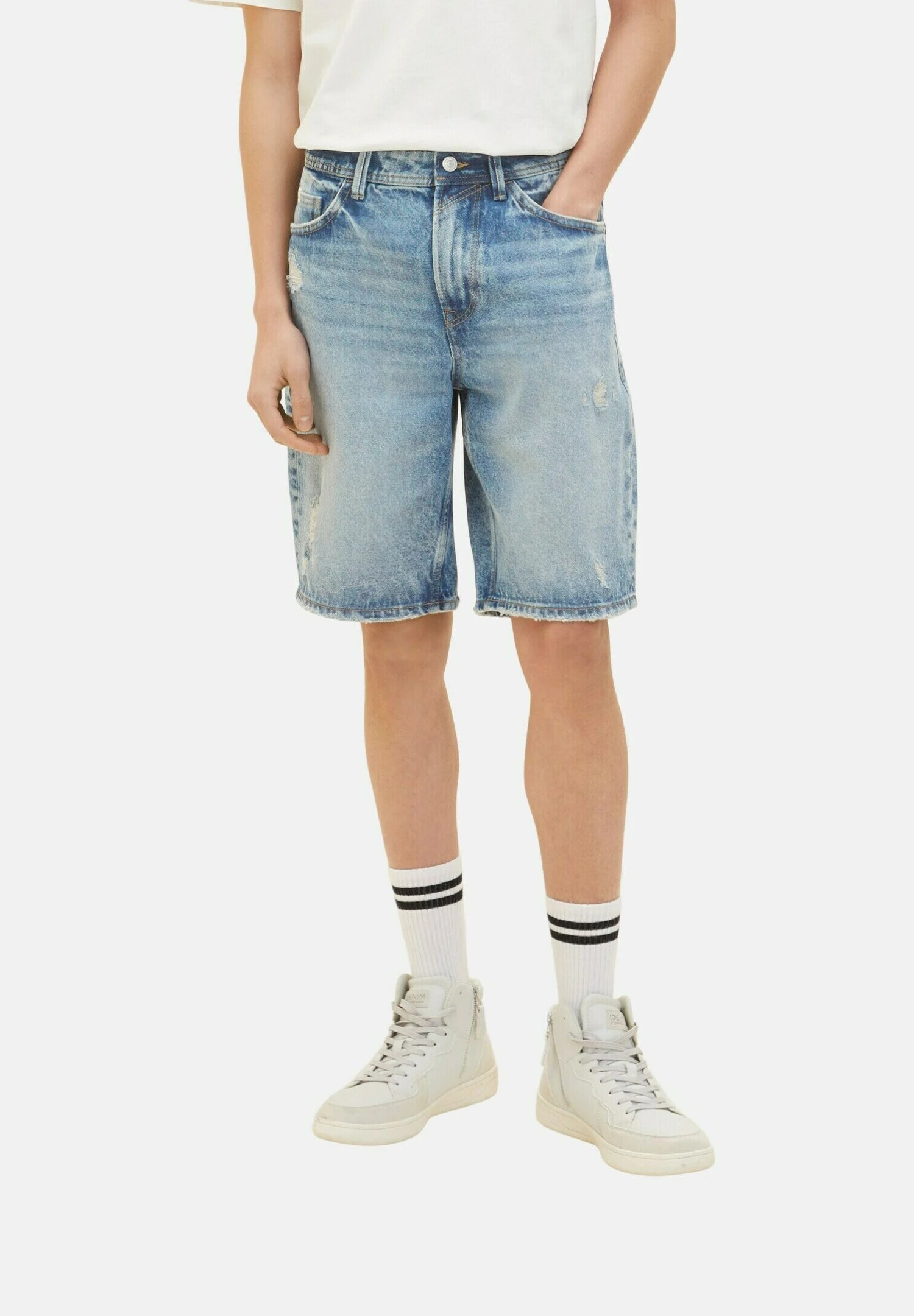 TOM TAILOR Denim Jeansshort - Destroyed Light Stone Blue Den 6 TOM TAILOR Denim Jeansshort - Destroyed Light Stone Blue Den - Afbeelding 6
